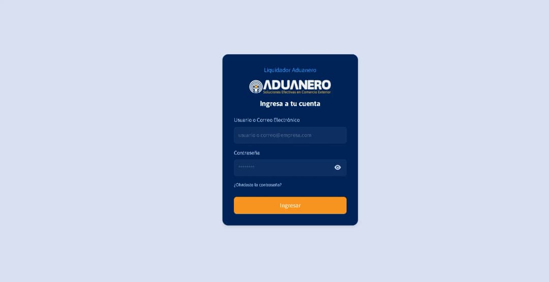 Login Liquidador Aduanero